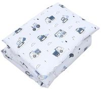 TupTam Enfants Couette à Motifs Set Couverture Toute l'année Couverture Oreiller Plat 2pcs., Véhicules de Chantier/Pelles mécaniques/Bleu/Gris Clair, 135x100 cm