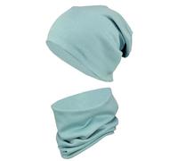 TupTam Ensemble Bonnet Beanie et Écharpe Tube pour Enfants - Chaud et Confortable, Vert Sauge, 56-62