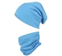 TupTam Ensemble Bonnet Beanie et Écharpe Tube pour Enfants, Jeans, 54-56