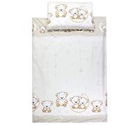 TupTam Ensemble de Linge de Lit pour Enfants 2 Pièces pour Fille Garçon, Ours Lune Beige, 135x100 cm