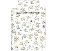 TupTam Ensemble de Linge de Lit pour Enfants 2 Pièces pour Fille Garçon, Safari/Lion/Marron/Feuilles/Vert, 135x100 cm