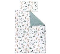TupTam Ensemble de Linge de Lit pour Enfants 2 Pièces, Renards en Avion/Vert, 120x90 cm
