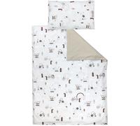 TupTam Ensemble de Linge de Lit pour Enfants 2 Pièces, Tracteurs/Arcs-en-Ciel/Beige/Points, 135x100 cm