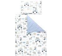 TupTam Ensemble de Linge de Lit pour Enfants 2 Pièces, Zoo Bleu, 135x100 cm