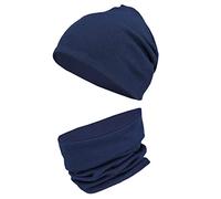 TupTam Ensemble Enfant Bonnet et Écharpe Tube, Bleu Foncé, 54-56