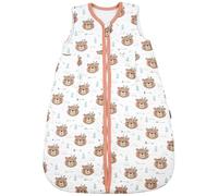 TupTam Gigoteuse 2.5 TOG - Turbulette Bébé Toutes Saisons, Coton Respirant et Certifiée OEKO-TEX, Oursons avec parure de plumes Marron Pétrole Saumon, 80-86