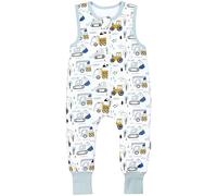 TupTam Gigoteuse à Pied - Turbulette avec Pied Bébé 2.5 TOG Toute Saison, Coton OEKO-TEX, Chantier Pelleteuse Tracteur Chenille, 80-86