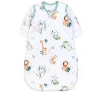 TupTam Gigoteuse Bébé 2.5 TOG - Turbulette avec Manches Amovibles, Coton Certifié OEKO-TEX, Safari (lion, girafe, éléphant), 56-62