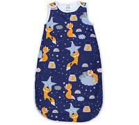 TupTam Gigoteuse Bébé 2.5 TOG - Turbulette Toutes Saisons Sans Manches avec Fermeture Éclair Latérale, Renard étoiles/Bleu Foncé, 56-62