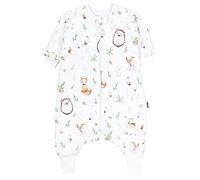 TupTam Gigoteuse Bébé avec Pieds et Manches, certifiée OEKO-TEX, Gigoteuse d'hiver 2,5 TOG, Unisexe, Animaux de la forêt/Hérissons/Chevreuils, 80-86