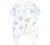TupTam Gigoteuse Bébé avec Pieds et Manches, certifiée OEKO-TEX, Gigoteuse d'hiver 2,5 TOG, Unisexe, Koala endormi bleu jaune, 104-110