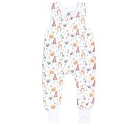 TupTam Gigoteuse Bébé Hiver avec Pieds, certifiée OEKO-TEX, 2,5 TOG, Unisexe, SHU01 Forêt Animaux Hibou Hérisson Renard Beige Marron, 104-110