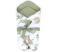 TupTam Gigoteuse Nid d'ange Bébé avec Ruban, Safari/Lion/Marron/Feuilles/Vert, 70 x 70 cm