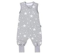 TupTam Gigoteuse tout au long de l'année certifiée OEKO-TEX avec Pieds 2,5 TOG Unisex, Blanc étoiles/Gris, 80-86