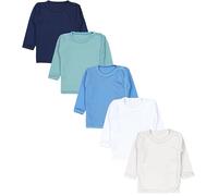 TupTam Gilet Cache-cœur à Manches Longues Bébé, Lot de 5, Beige Clair Blanc Vert Foncé Bleu Jean Bleu Foncé, 56