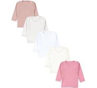 TupTam Gilet Cache-cœur à Manches Longues Bébé, Lot de 5, Blanc Ecri Gris Clair Vieux Rose Rose, 56