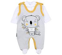 TupTam Grenouillère Bébé 2pcs, Koala rayures Gris/Jaune, 50