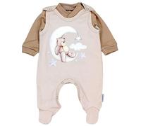 TupTam Grenouillère Bébé 2pcs, Ours Lune Beige, 68