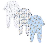 TupTam Grenouillère Bébé Garçon Pyjama Manches Longues avec Pied Lot de 3, Mix de Couleurs 3, 50