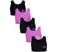 TupTam Haut Soutien-Gorge Fille à Bretelles Larges Lot de 5, Forever Friends Noir Rose, 134-140