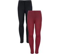 TupTam Leggings Polaire pour Fille Legging d'hiver Thermo Taille Haute Leggins Doublés Lot de 2, Lot de 2 Noir/Bordeaux, 164