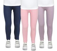 TupTam Lot de 3 Leggings Thermiques pour Fille, Bleu Foncé/Violet/Rose, 146