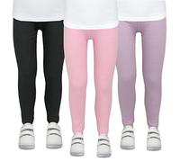 TupTam Lot de 3 Leggings Thermiques pour Fille, Noir/Violet/Rose, 146