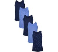 TupTam Maillots de Corps Fille 5 Pièces Coton Confortable, Cœur Points Bleu foncé, 134-140