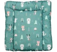 TupTam Matelas à Langer à Motifs pour Bebe Filles et Garçons, Forêt/Renard/Chevreuil/Hérisson/Ourson/Vert, 75 x 85 cm
