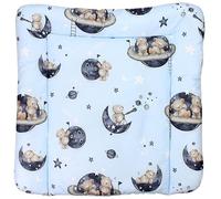 TupTam Matelas à Langer à Motifs pour Bebe Filles et Garçons, Les ours dans le cosmos, 75 x 85 cm