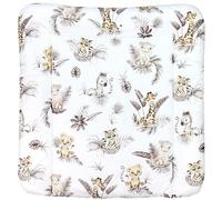 TupTam Matelas à Langer à Motifs pour Bebe Filles et Garçons, Lion/Feuilles/Beige, 70 x 50 cm