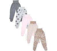 TupTam Pantalon avec Pieds pour Bébé, Lot de 5., Fille 6, 80