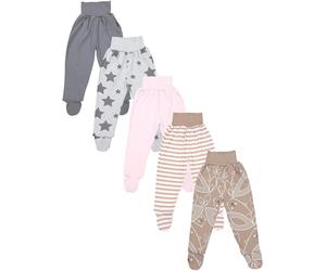 TupTam Pantalon avec Pieds pour Bébé, Lot de 5., Fille 6, 80