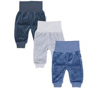 TupTam Pantalon Bébé Garçon Hiver 3 Pièces - Pantalon Bébé Doux et Chaud avec Taille Élastique, Graphite/Gris Chiné/Jeans, 74