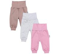 TupTam Pantalon de Jogging pour Bébés Filles, Pack de 3, Gris Mélangé/Beige/Rose, 68