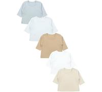 TupTam t Shirt bébé garçon Manches Longues Lot de 5, Gris_Marron_Blanc_Beige, 50