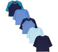 TupTam t Shirt bébé garçon Manches Longues Lot de 5, Reglan Bleu Uni Mix, 92