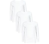 TupTam T-Shirts Manches Longues Enfant Lot de 3 - 100% Coton, Blanc, 116