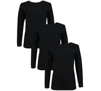 TupTam T-Shirts Manches Longues Enfant Lot de 3 - 100% Coton, Noir, 116