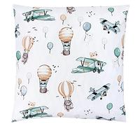 TupTam Taies d'oreillers Décoratives pour Enfant, Renards en Avion/Vert, 80 x 80 cm