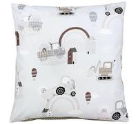 TupTam Taies d'oreillers Décoratives pour Enfant, Tracteurs/Arcs-en-Ciel/Beige/Points, 60 x 60 cm