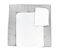 TupTam Tapis à Langer avec 2 Housses Éponge Bébé, étoiles Blanc/Gris, 76 x 76 cm