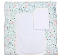 TupTam Tapis à Langer avec 2 Housses Éponge Bébé, Fleurs, 76 x 76 cm
