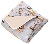 TupTam Tapis d’éveil bébé 120x120 cm - Rembourré, doux, coton, Animaux de la jungle Gris/Beige