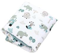 TupTam Tapis d’éveil bébé 120x120 cm - Rembourré, doux, coton, Environ 120 cm/Vert Zoo