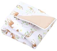 TupTam Tapis d’éveil bébé 120x120 cm - Rembourré, doux, coton, Forêt Animaux Marron Beige Renard