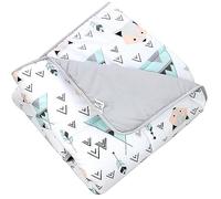 TupTam Tapis d’éveil bébé 120x120 cm - Rembourré, doux, coton, Gris/Renard/Menthe