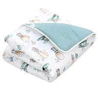 TupTam Tapis d’éveil bébé 120x120 cm - Rembourré, doux, coton, Renards/Avions/Ballons/Vert