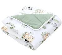TupTam Tapis d’éveil bébé 120x120 cm - Rembourré, doux, coton, Safari/Lion/Marron/Feuilles/Vert