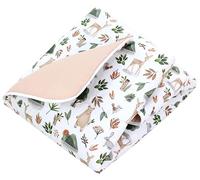 TupTam Tapis de jeu pour Bébé Enfants Tapis d'éveil 120 x 120 cm Rembourré XXL Chambre de Bébé, Forêt Ours Cerf Lapin Beige Vert